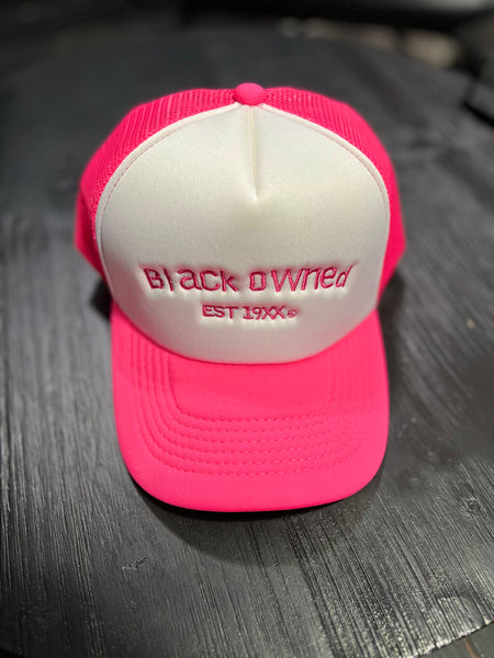 Pink/White OG Logo Mesh Embroidered Trucker Cap