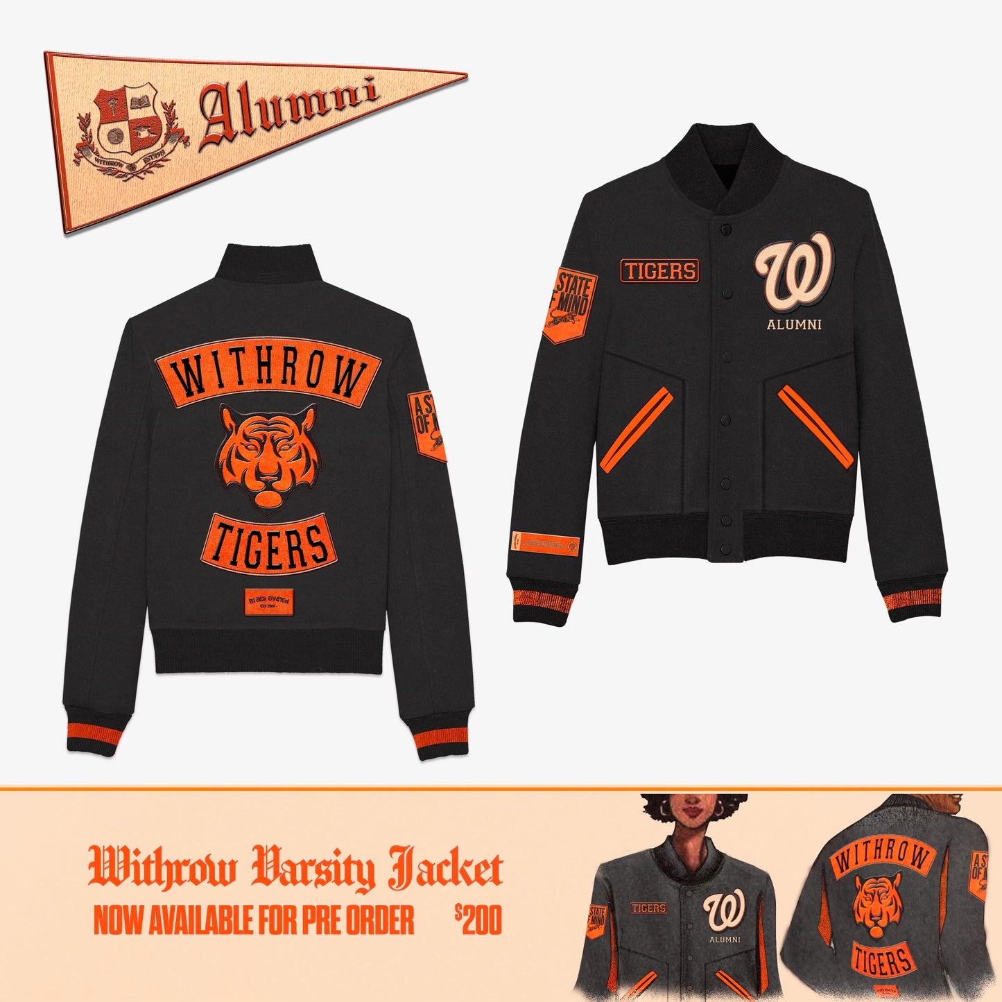 Withrow Tigers X BlaCk OWned™ Varsity Jacket