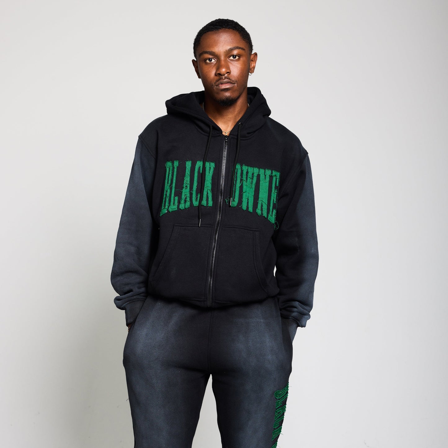 BlaCk OWned™️ Denim Embroidered Hoody