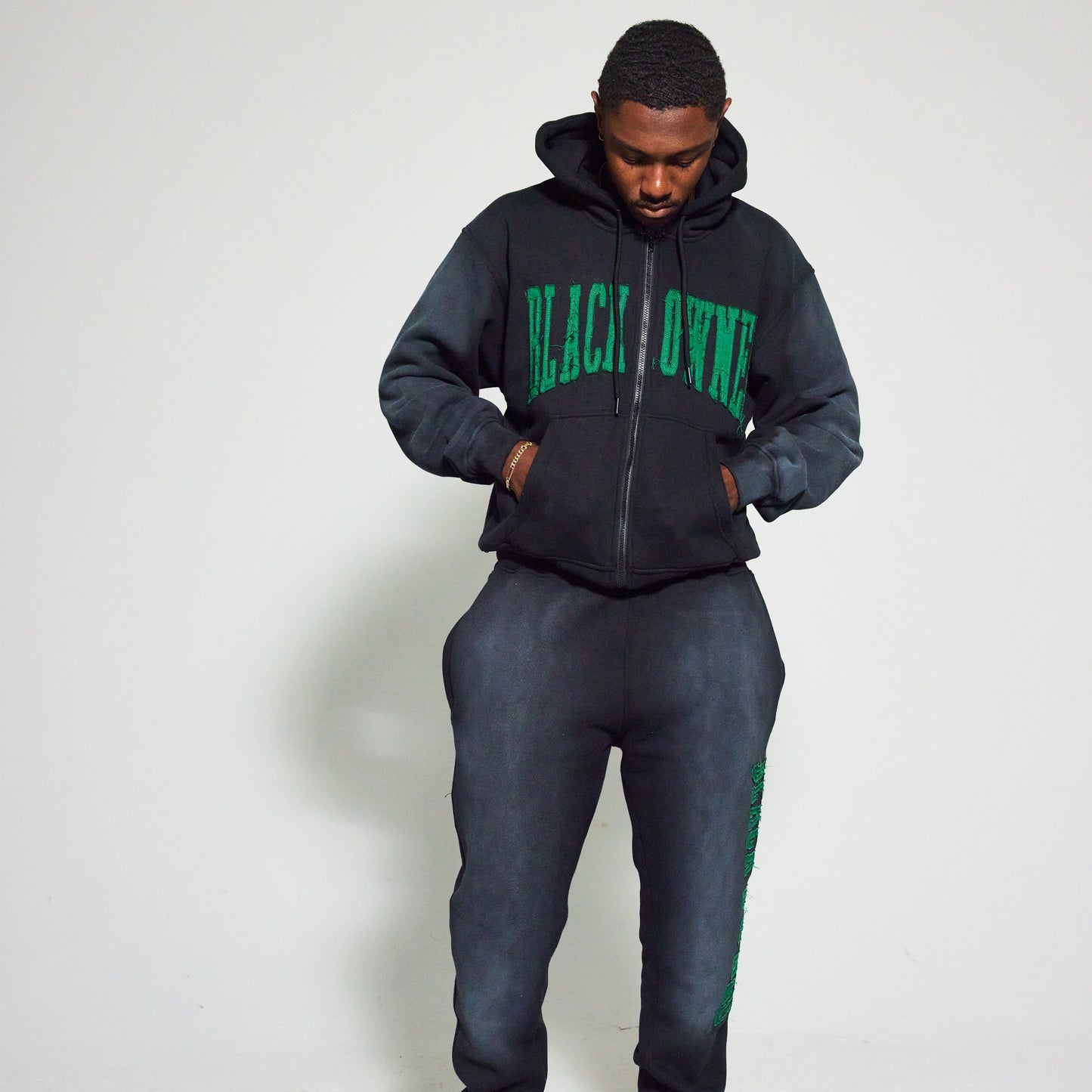 BlaCk OWned™️ Denim Embroidered Joggers