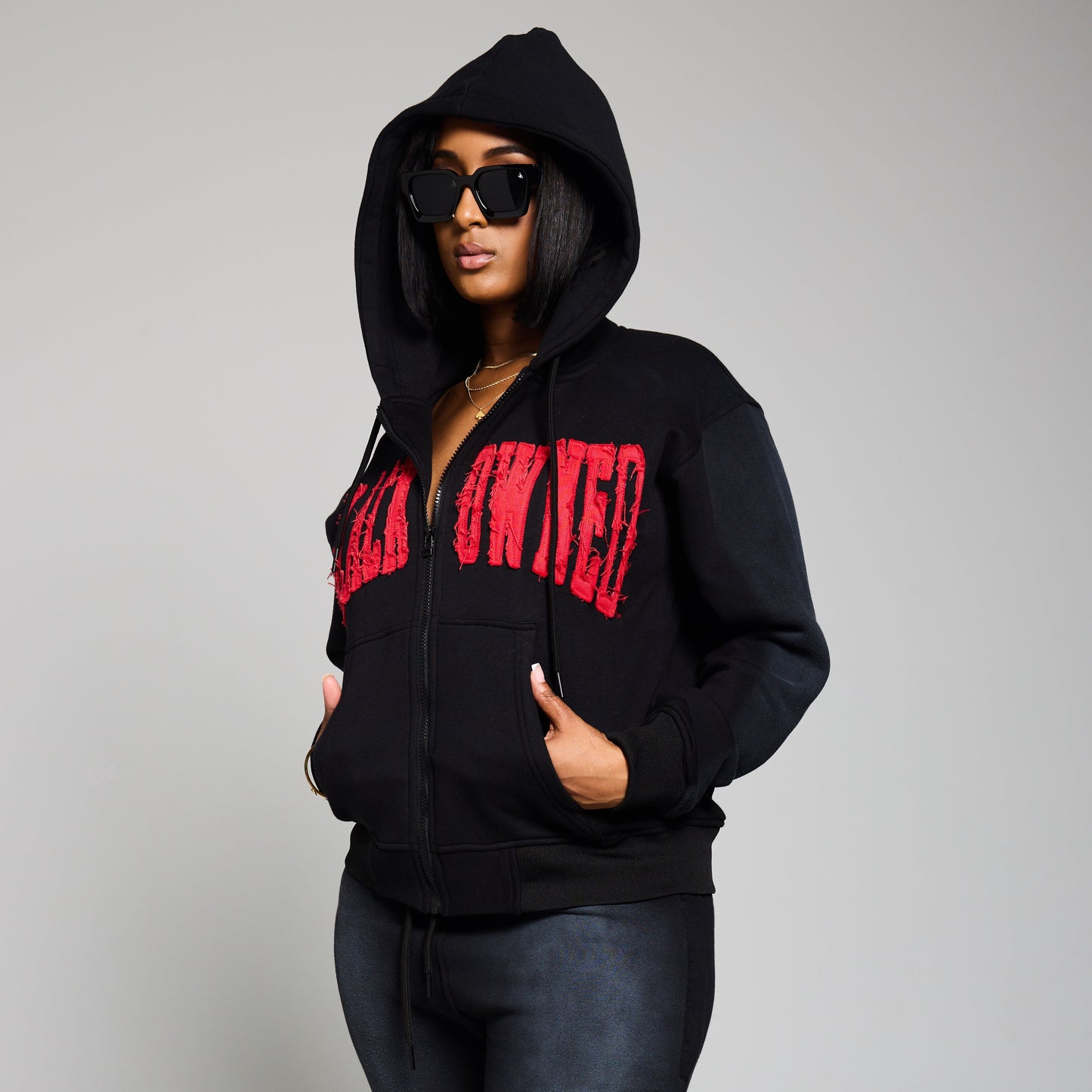 BlaCk OWned™️ Denim Embroidered Hoody