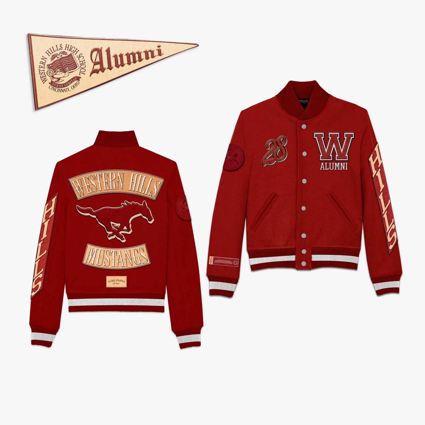 Western Hills Mustangs X BlaCk OWned™ Varsity Jacket