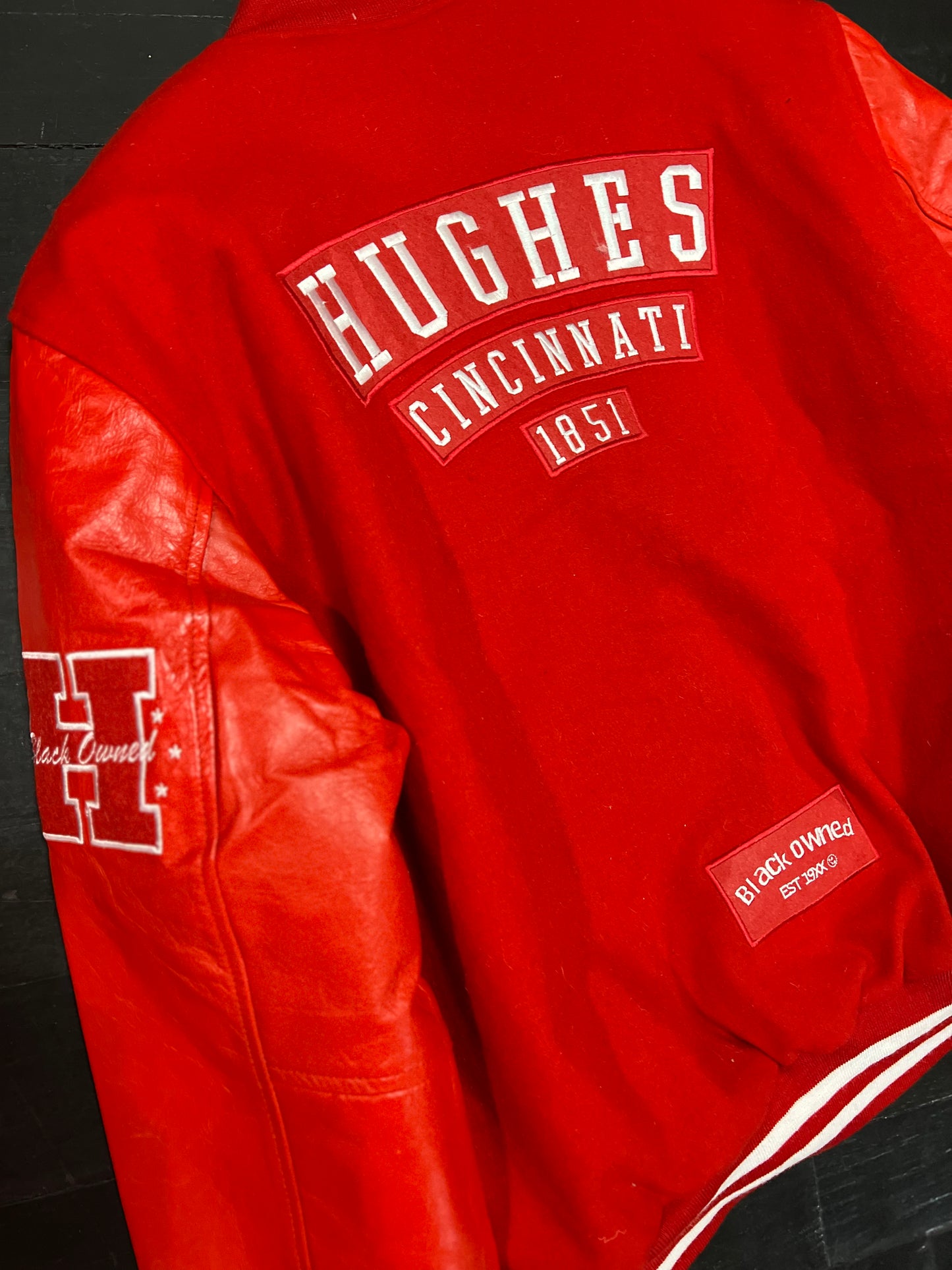 Hughes Big Red x BlaCk OWned | Varsity Jacket