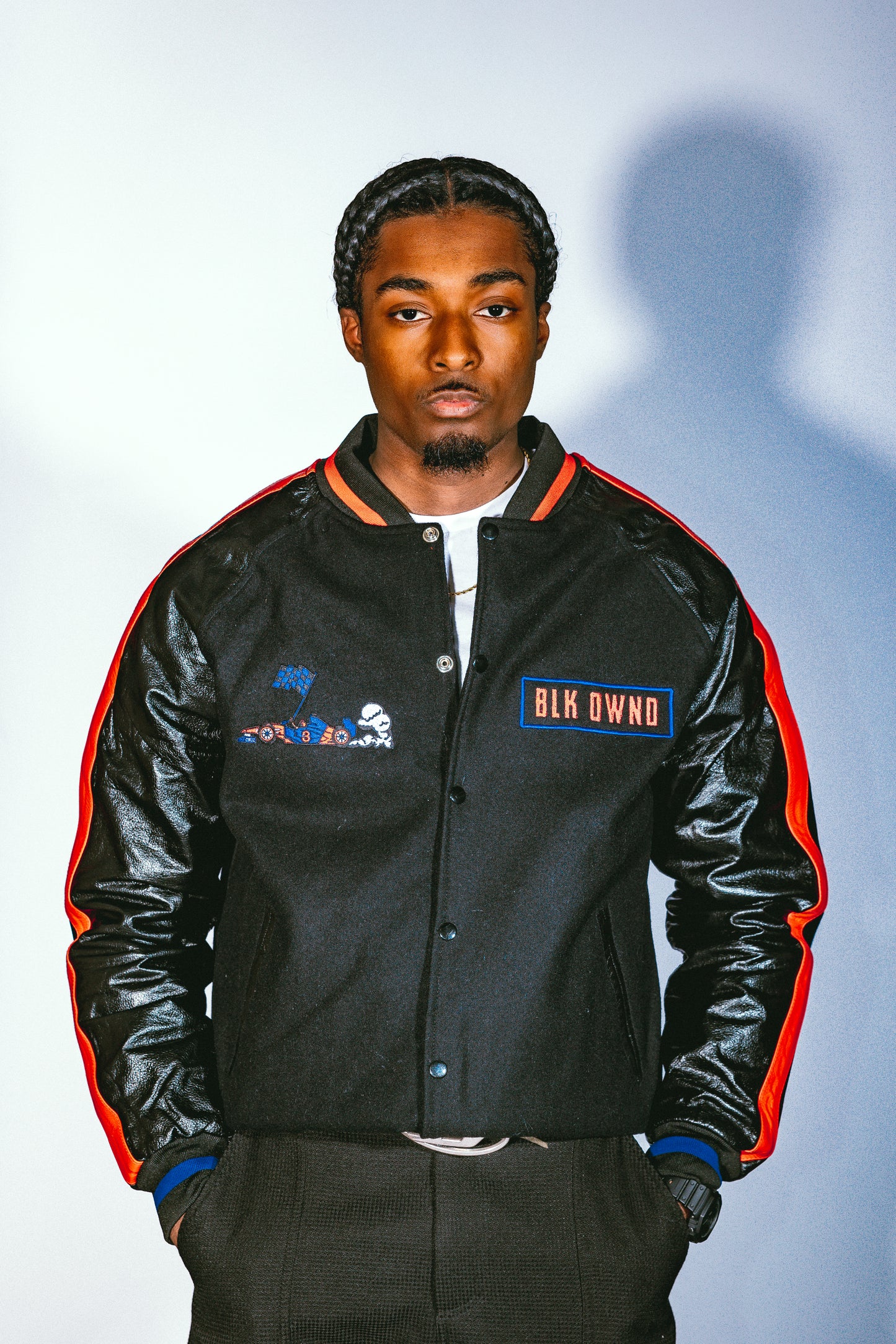 Wool / Leather Racer Varsity Jacket