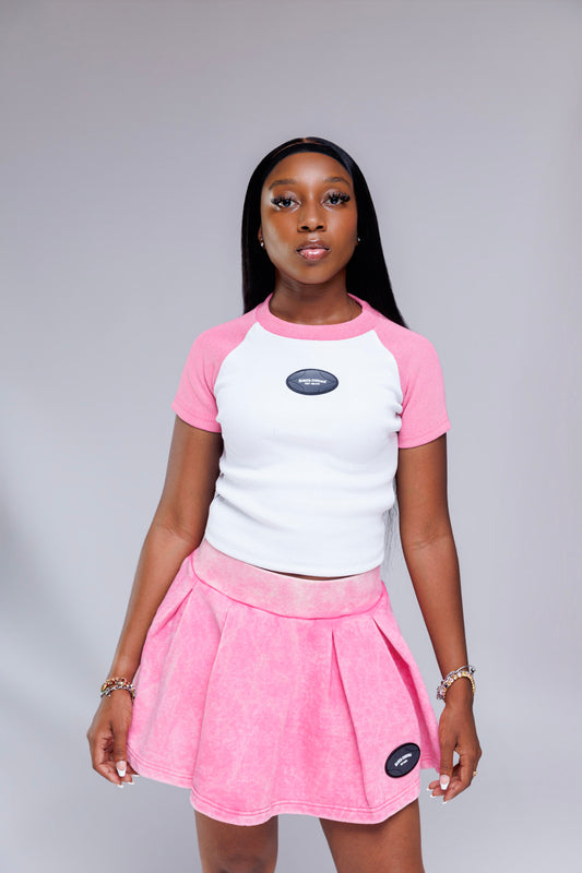 Ribbed Badge Crop Tee