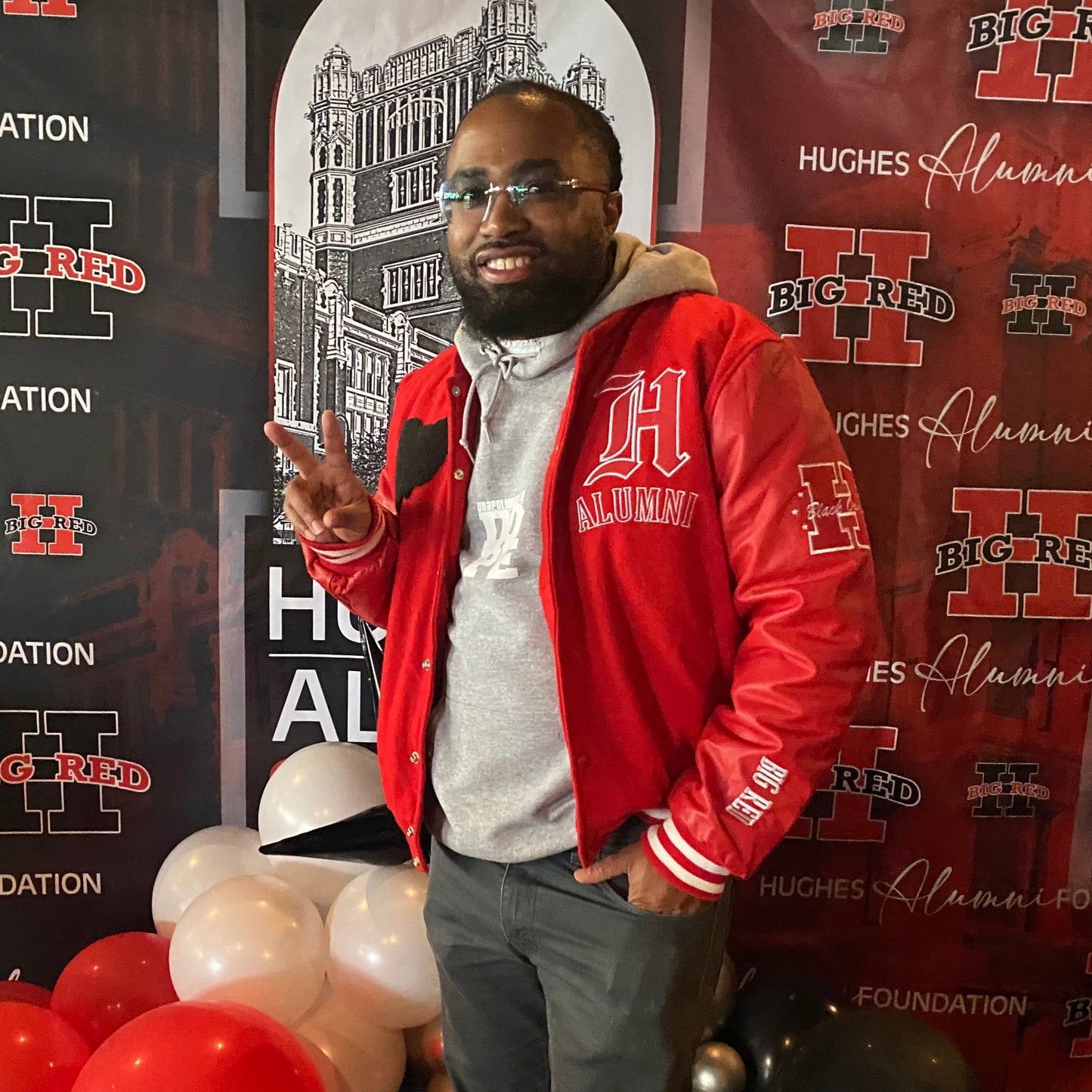 Hughes Big Red x BlaCk OWned | Varsity Jacket