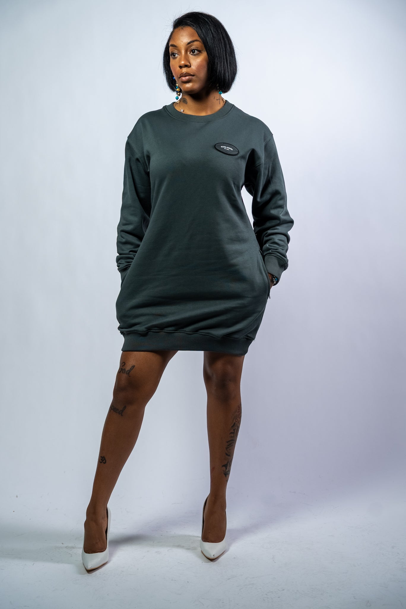 Badge BlaCkOWned™ Crewneck Dress