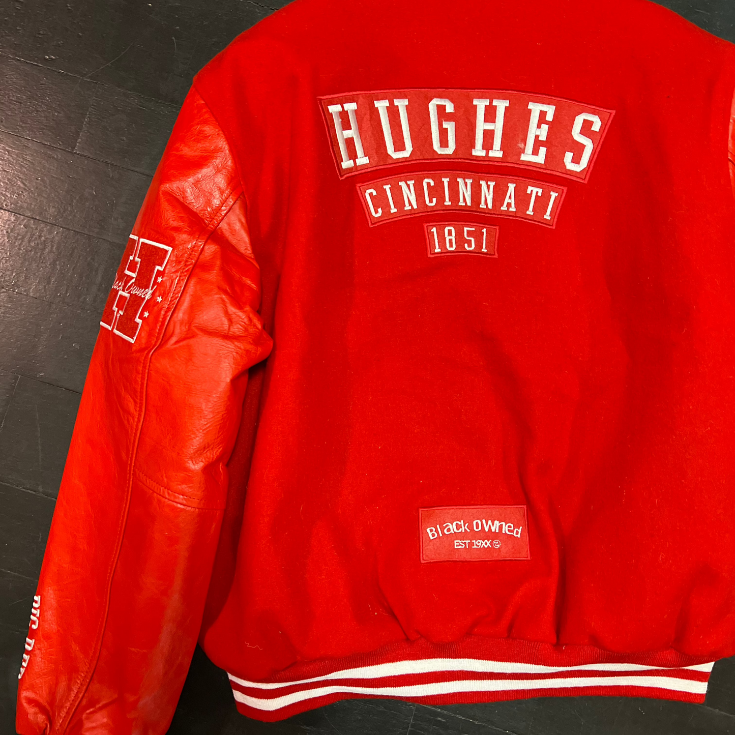 Hughes Big Red x BlaCk OWned | Varsity Jacket