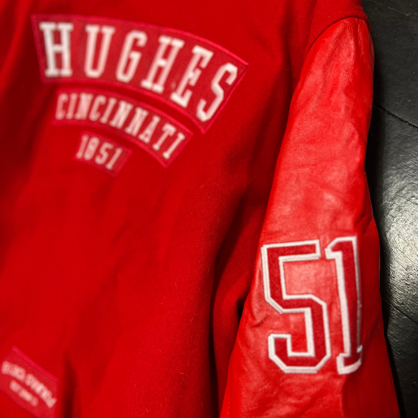 Hughes Big Red x BlaCk OWned | Varsity Jacket