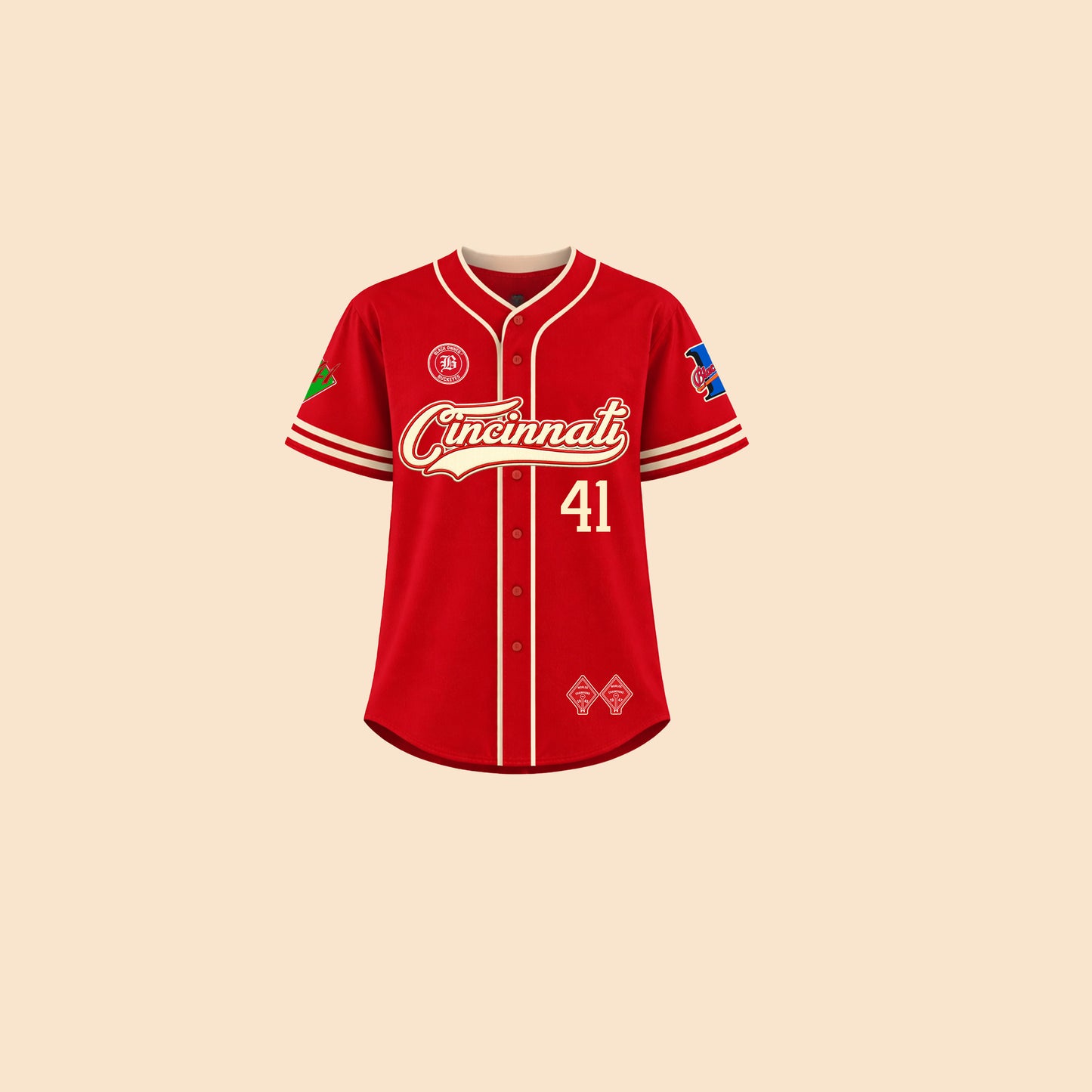 BlaCkOWned™️ Buckeyes Jersey, Red/Cream