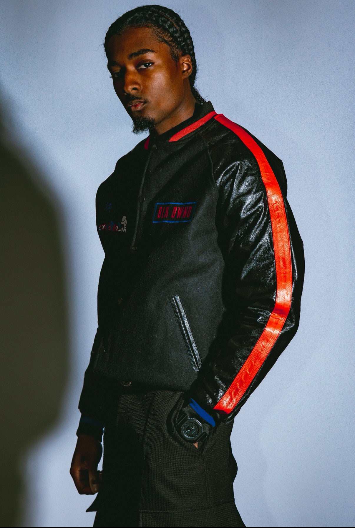 Wool / Leather Racer Varsity Jacket