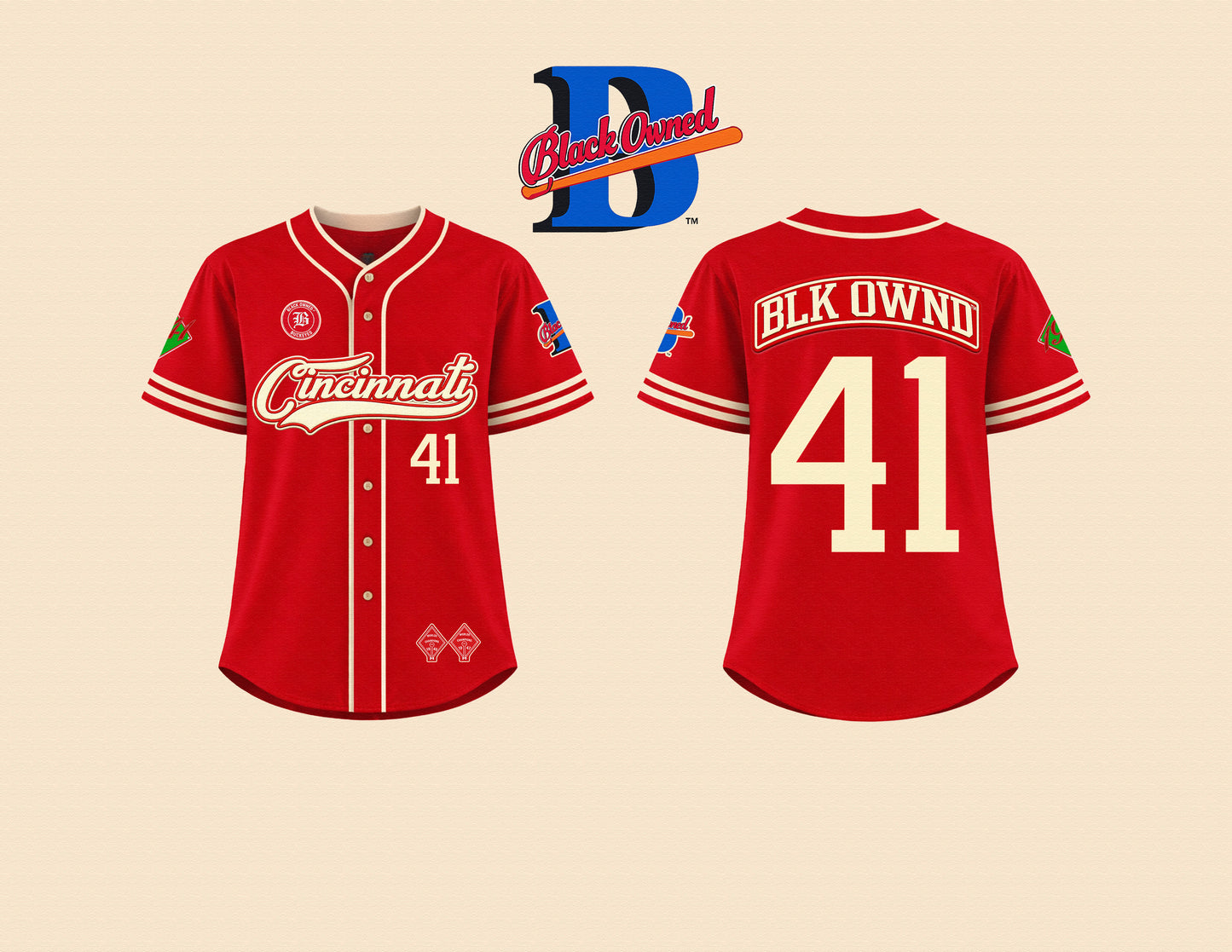 BlaCkOWned™️ Buckeyes Jersey, Red/Cream