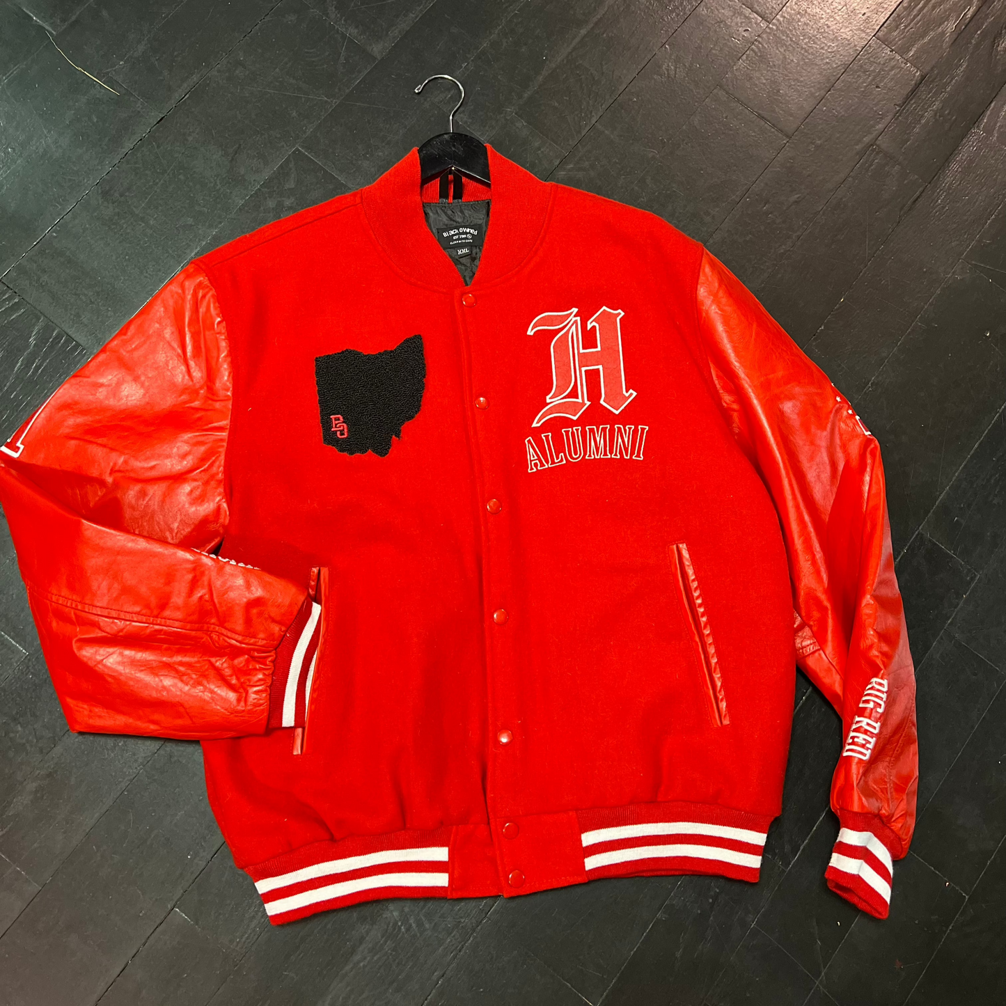 Hughes Big Red x BlaCk OWned | Varsity Jacket