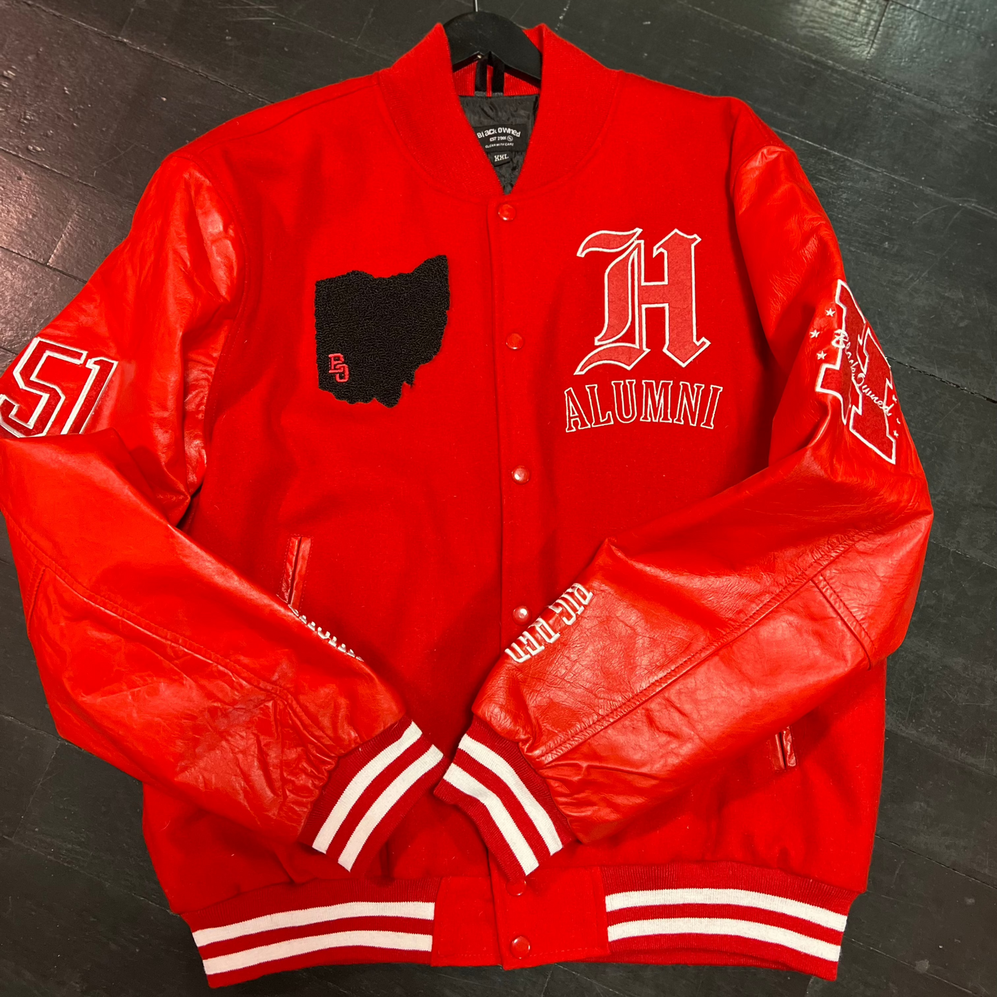 Hughes Big Red x BlaCk OWned | Varsity Jacket