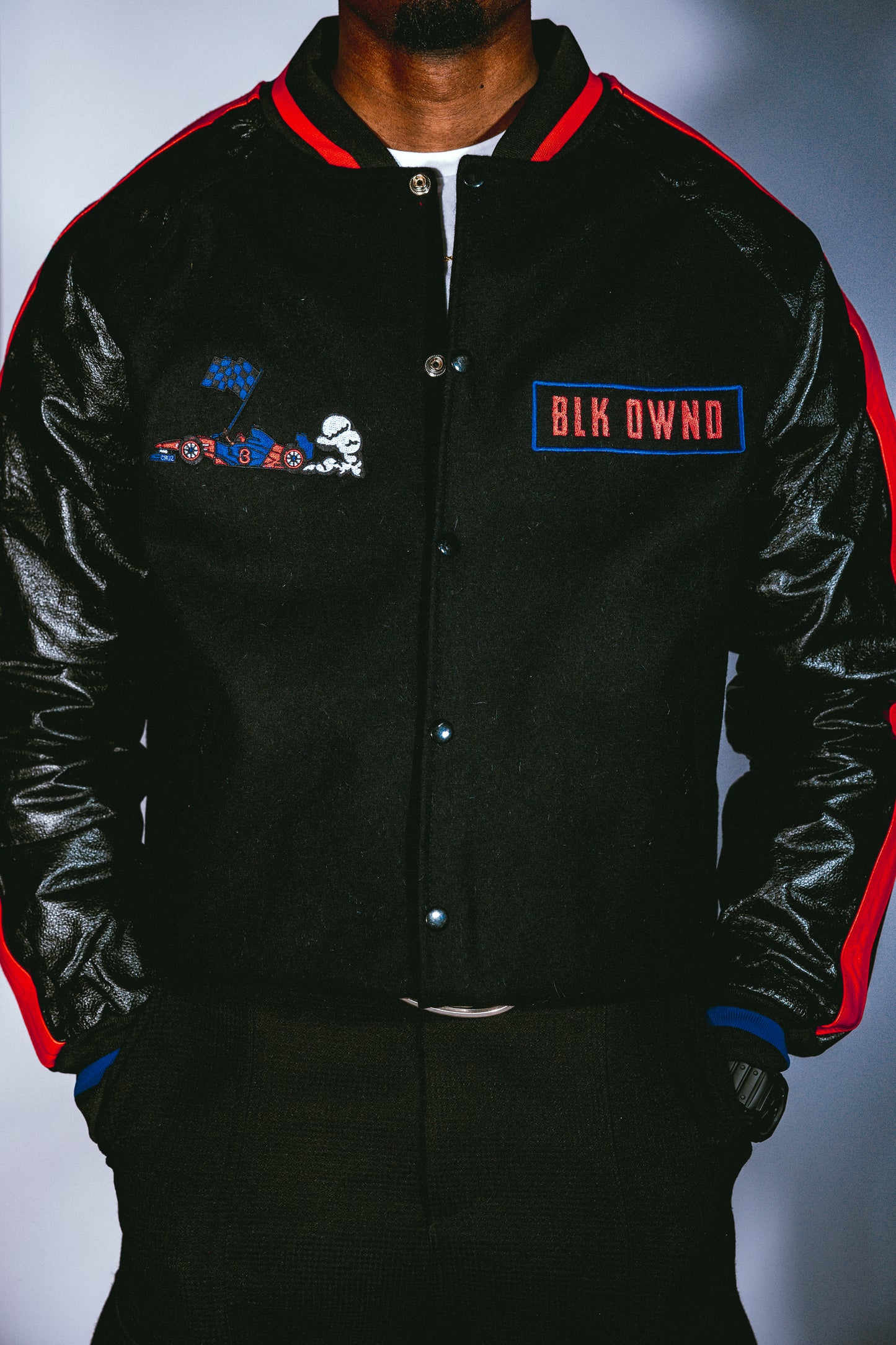 Wool / Leather Racer Varsity Jacket