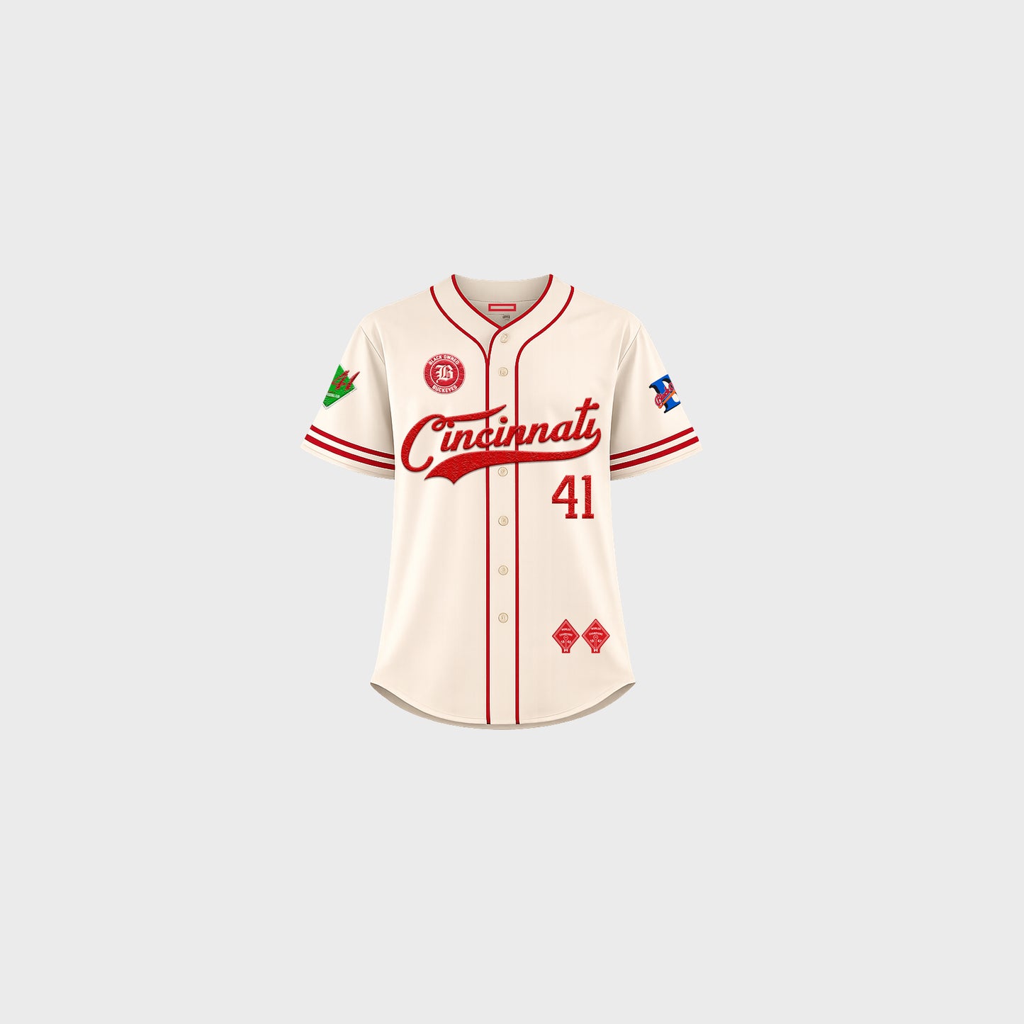 BlaCkOWned™️ Buckeyes Jersey (Cream/Red)