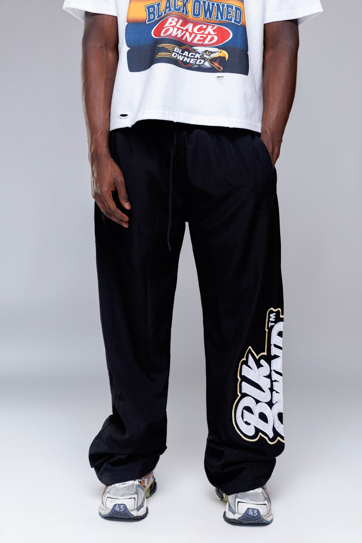 Nylon Badge Track Pants