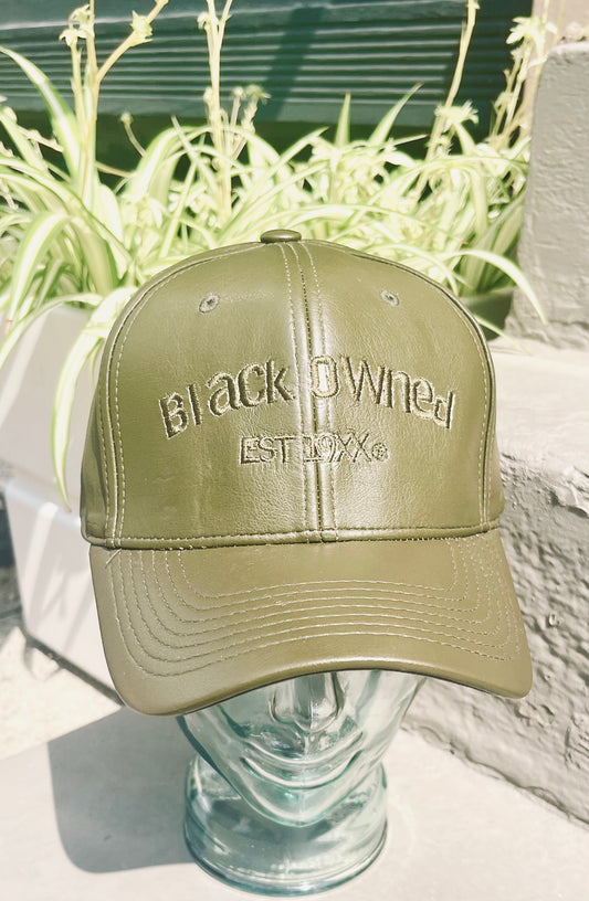 BlaCk OWned OG X Leather Dad Cap