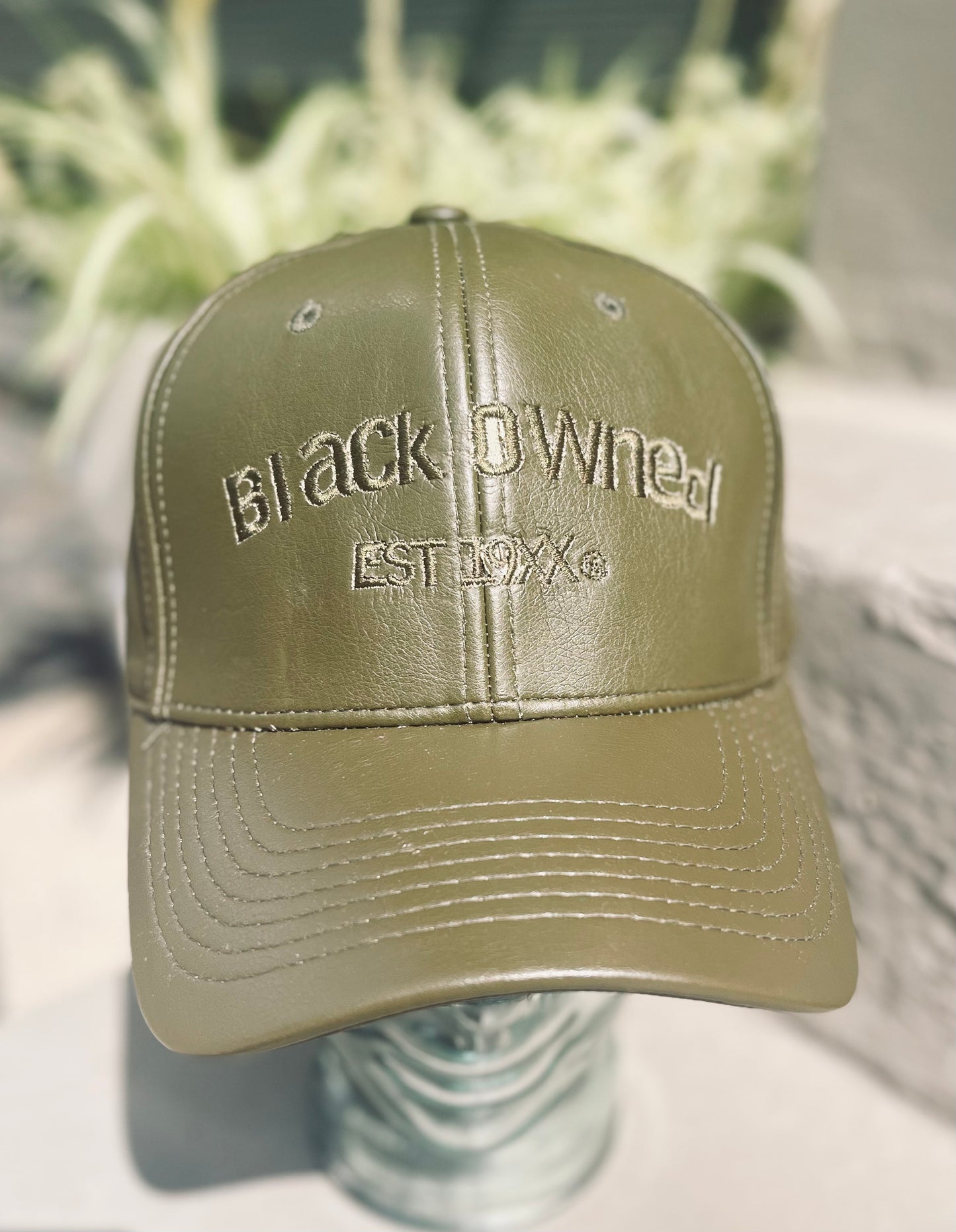 BlaCk OWned OG X Leather Dad Cap