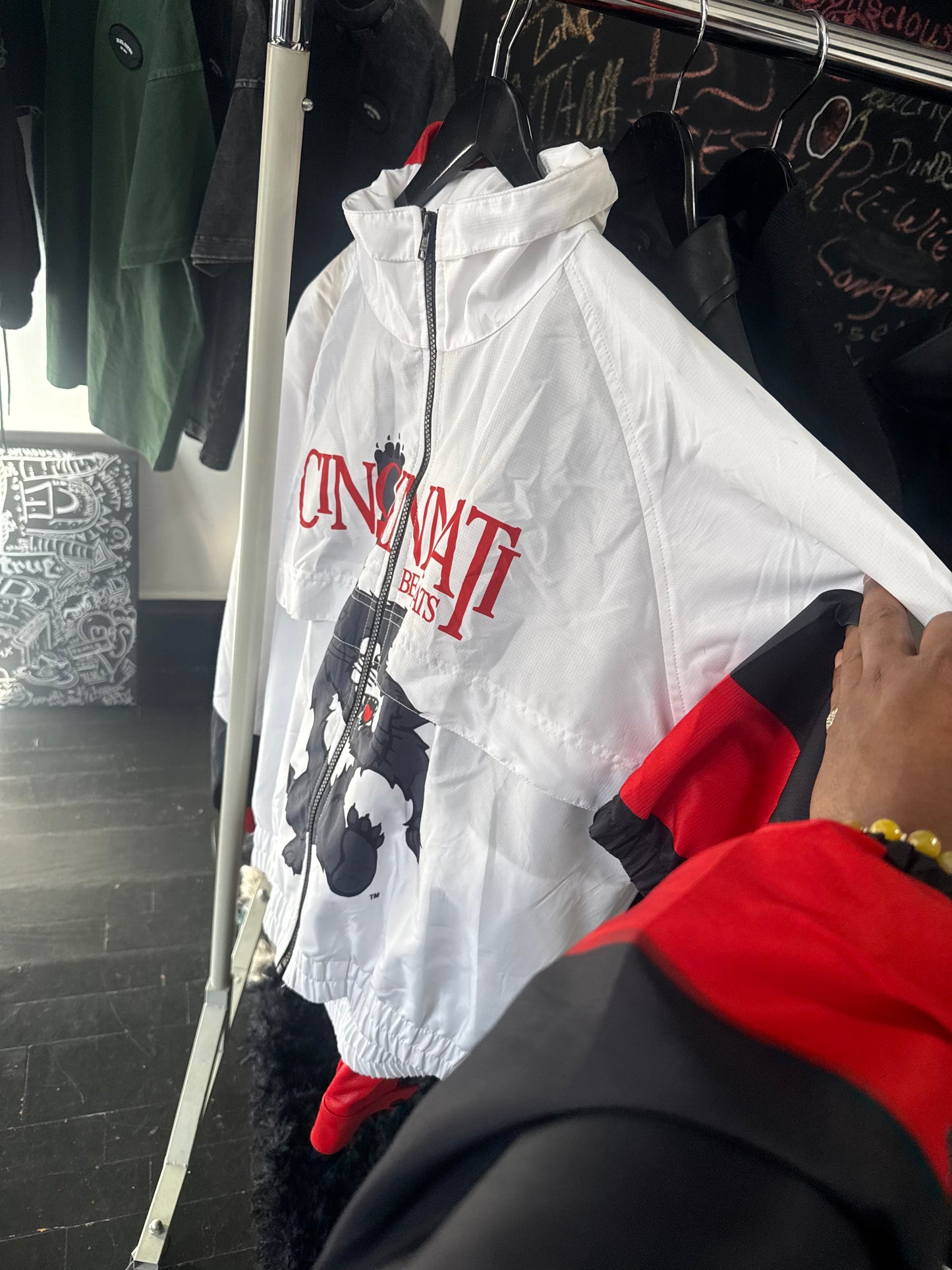 (PRE ORDER) UC Bearcats x BlaCkOWned™️ White Jacket