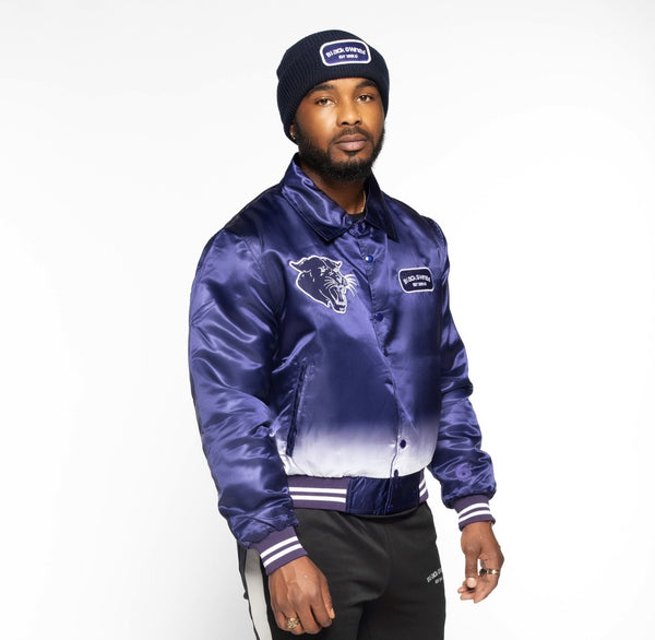 Navy Blue Vintage Panther Team Jacket (with White Gradient)
