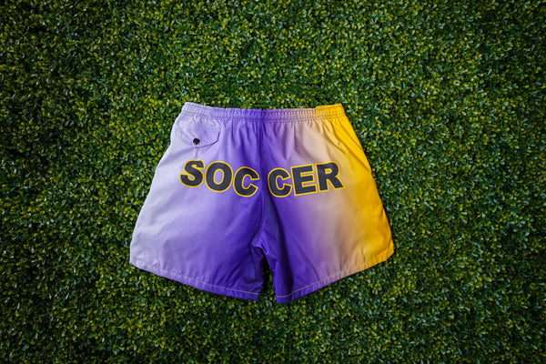 Taslan Ombré Game Short “Futbol” Purple/Yellow